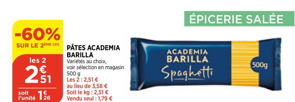 pâtes academia barilla