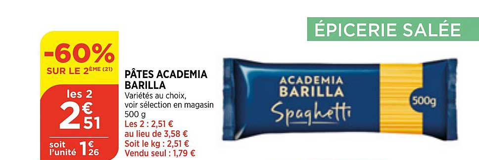 pâtes academia barilla
