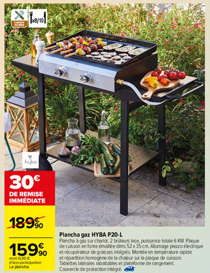 Plancha Gaz Hyba P20-l