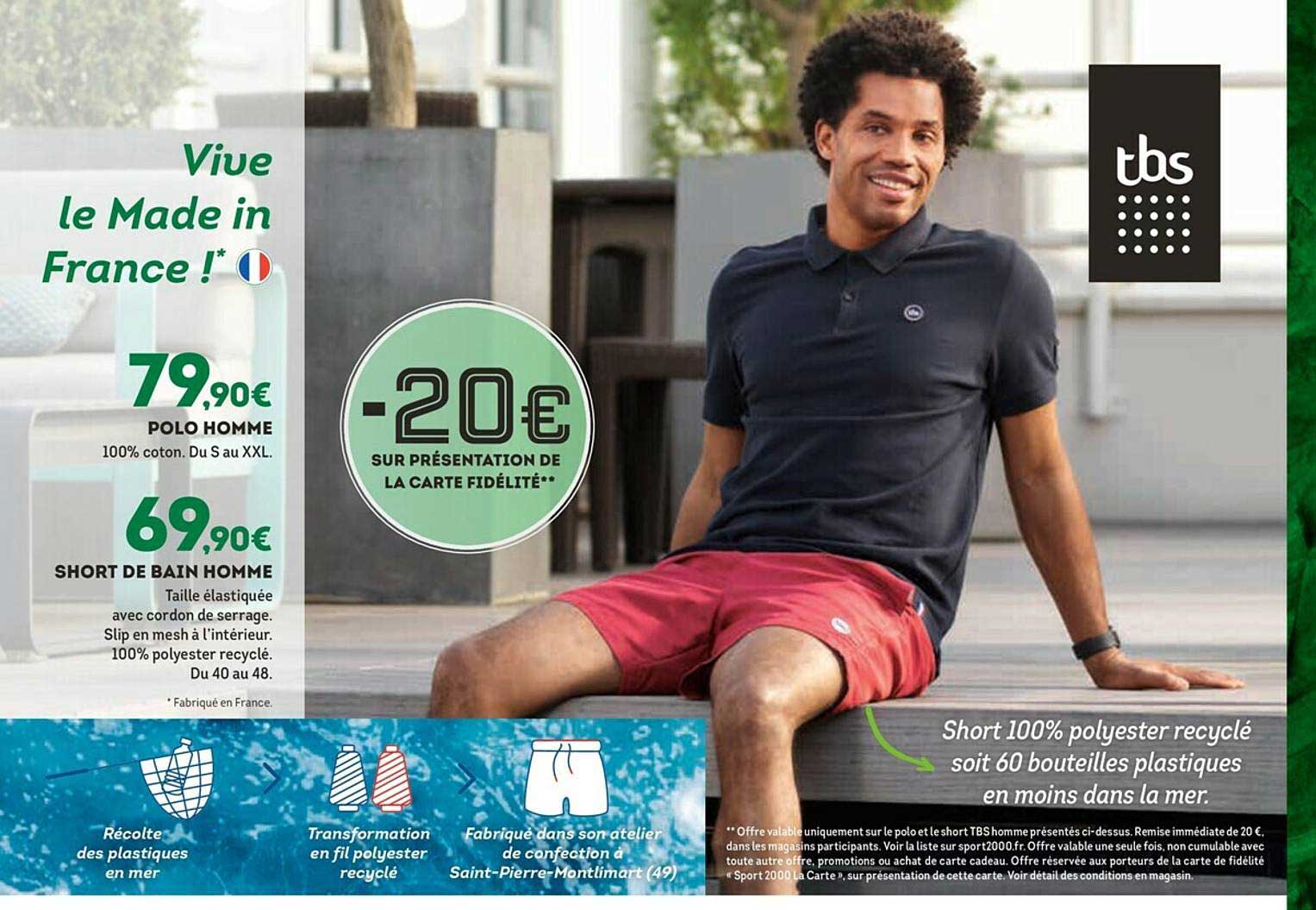 Polo Homme, Short De Bain Homme Tbs