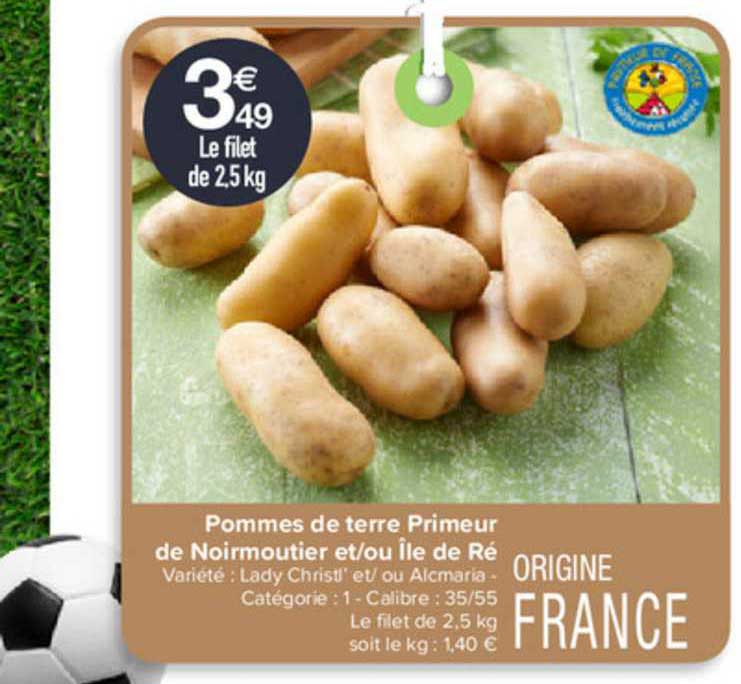 pommes de terre primeur de noirmoutier et-ou île de ré