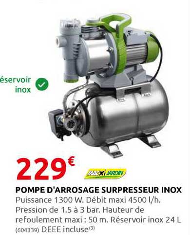 Pompe D'arrosage Surpresseur Inox Macxi Jardin