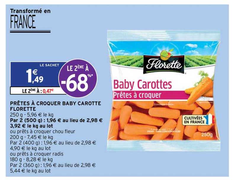 prêtes à croquer baby carotte florette