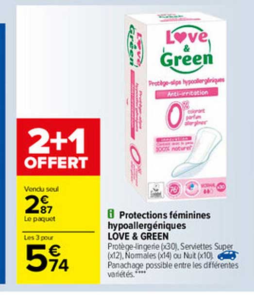 protections féminines hypoallergéniques love & green