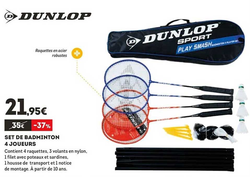 Set De Badminton 4 Joueurs Dunlop