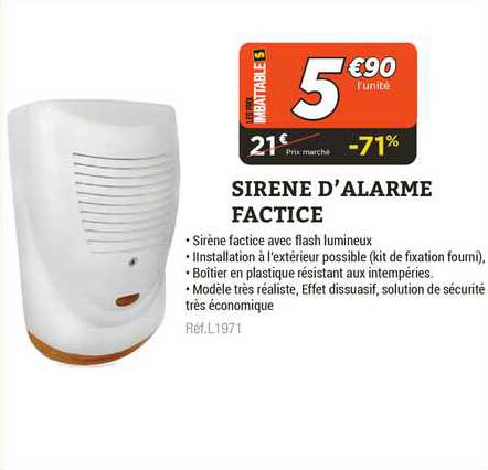 sirène d'alarme factice