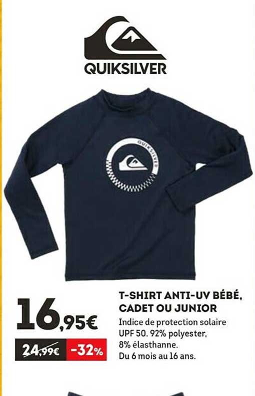 T-shirt Anti-uv Bébé, Cadet Ou Junior Quiksilver
