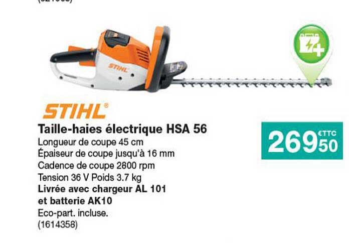 taille-haies électrique hsa 56 stihl