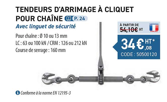 tendeurs d'arrimage à cliquet pour chaîne