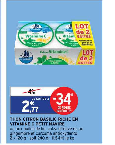 Thon Citron Basilic Riche En Vitamine C Petit Navire