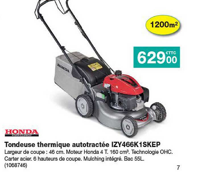 tondeuse thermique autotractée izy466k1skep honda