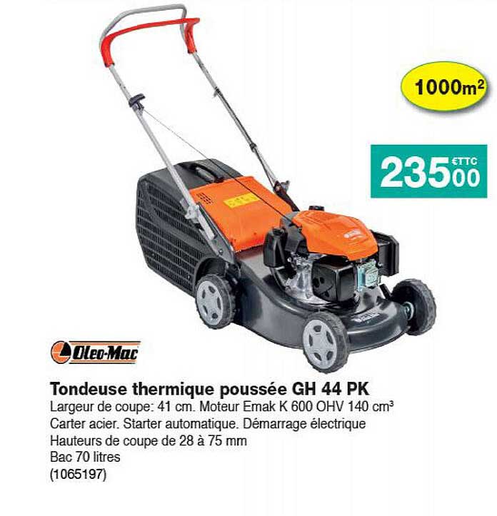 tondeuse thermique poussée gh 44 pk oleo-mac