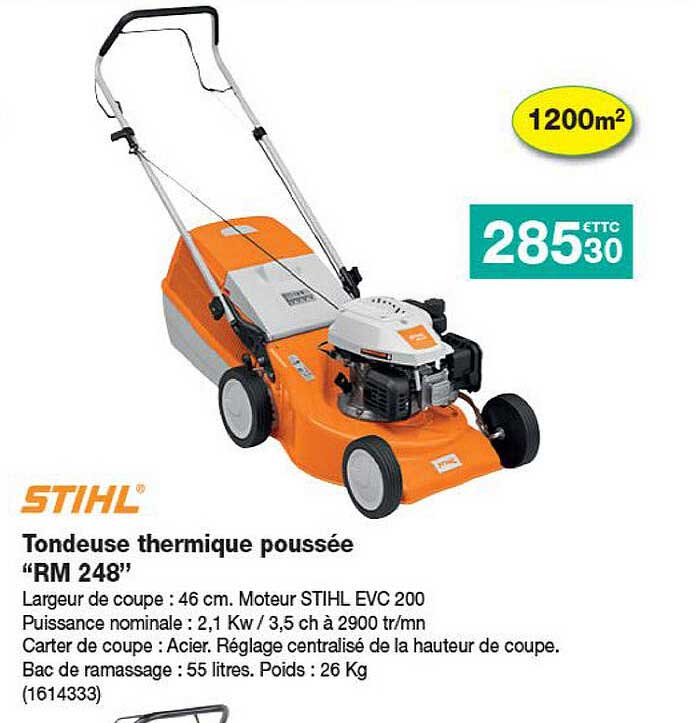 tondeuse thermique poussée stihl