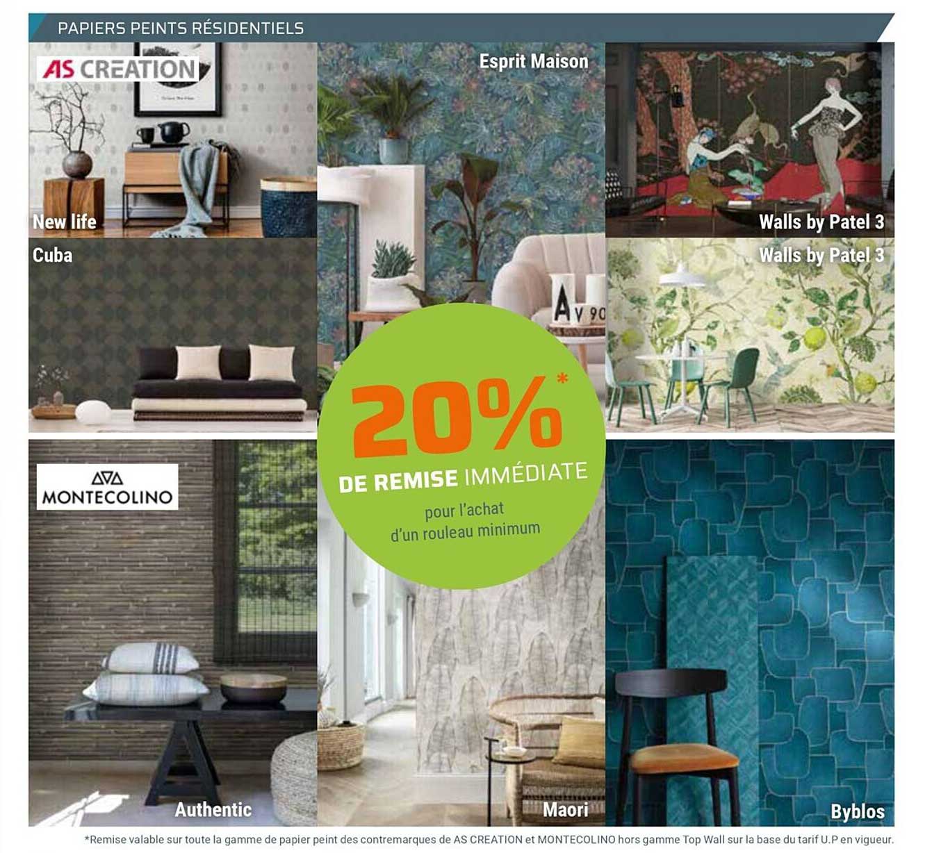 papier paints résidentiels as création, montecolino
