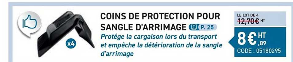 coins de protection pour sangle d'arrimage