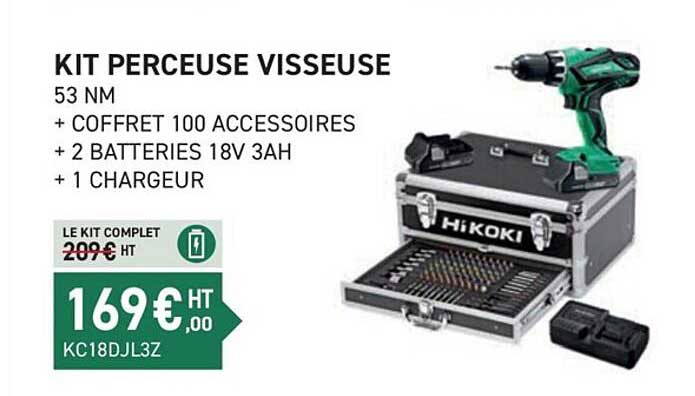 kit perceuse visseuse hikoki