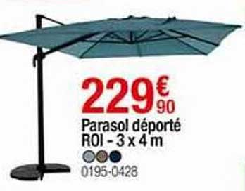 parasol déporté roi - 3 x 4 m