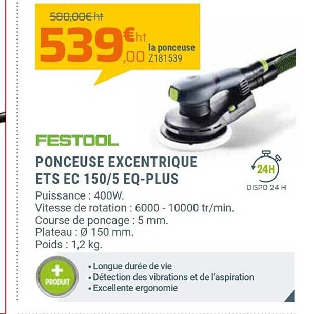 ponceuse excentrique ets ec 150-5 eq-plus festool