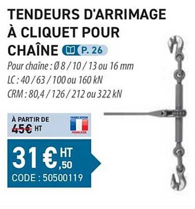 Tendeurs D'arrimage à Cliquet Pour Chaîne