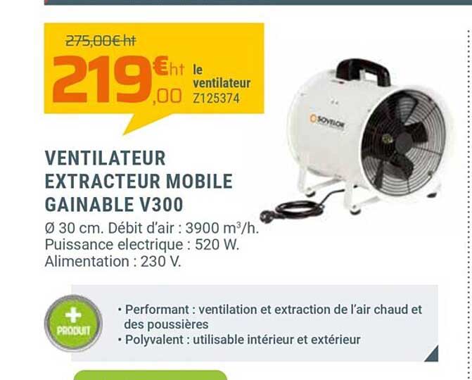 ventilateur extracteur mobile gainable v300