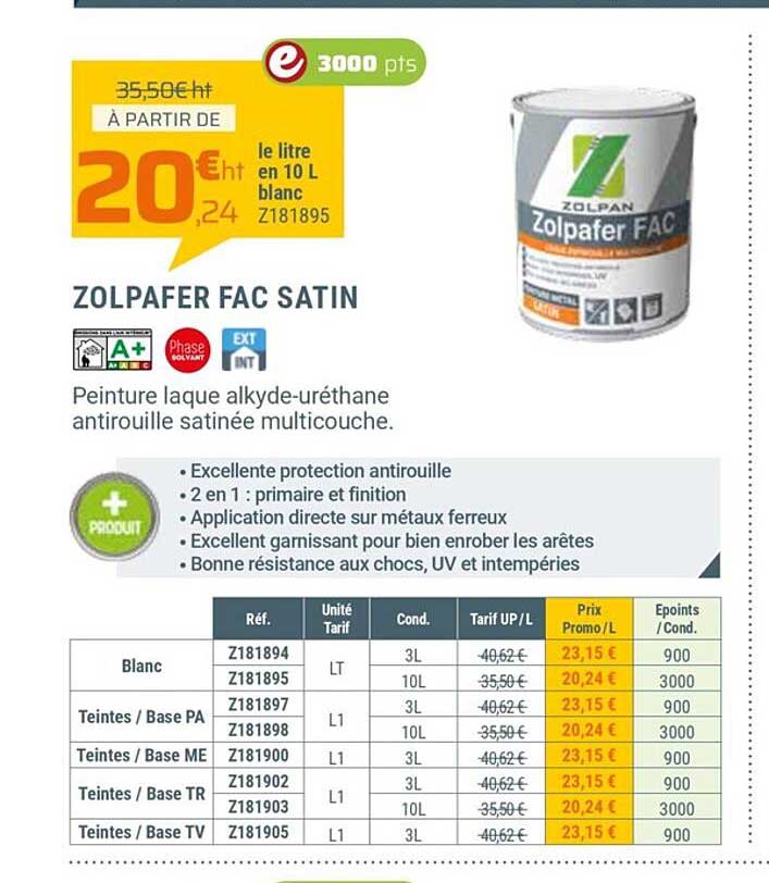 zolpafer fac satin