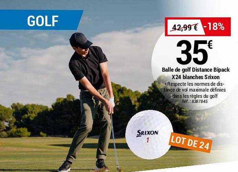 balle de golf distance bipack x24 blanches srixon