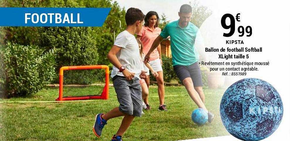 ballon de football softball xlight taille 5 kipsta