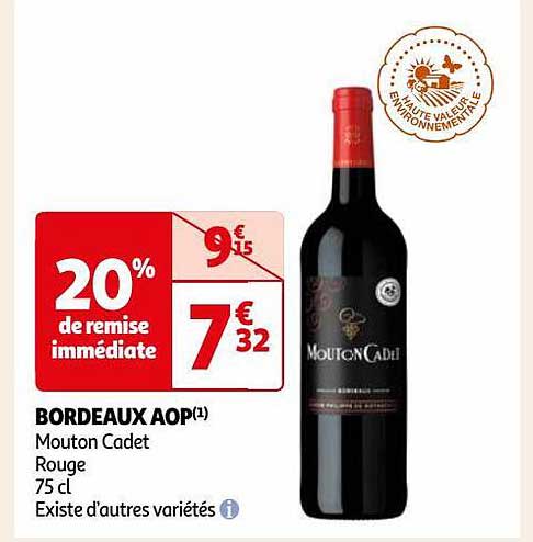 bordeaux aop mouton cadet rouge