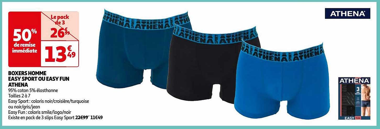 Boxers Homme Easy Sport Ou Easy Fun Athena