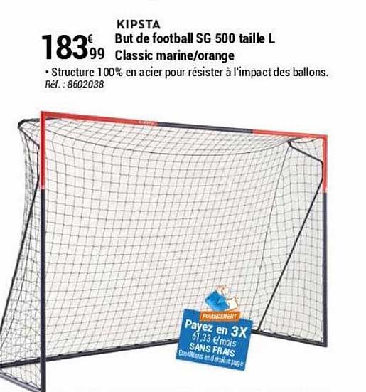 But De Football Sg 500 Taille L Classic Marine-orange Kipsta