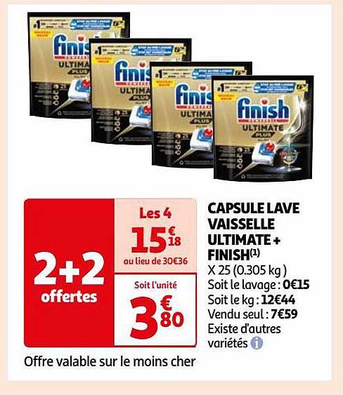 capsules lave vaisselle ultimate+ finish
