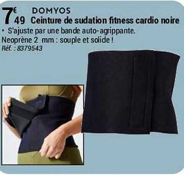 ceinture de sudation fitness cardio noire domyos