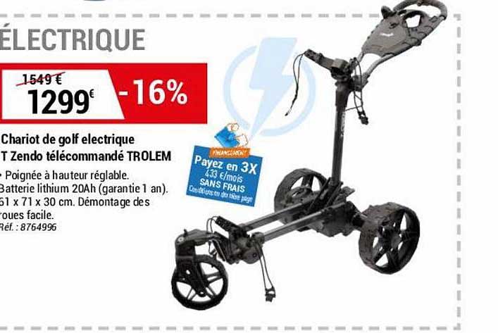 chariot de golf électrique t zendo télécommandé trolem