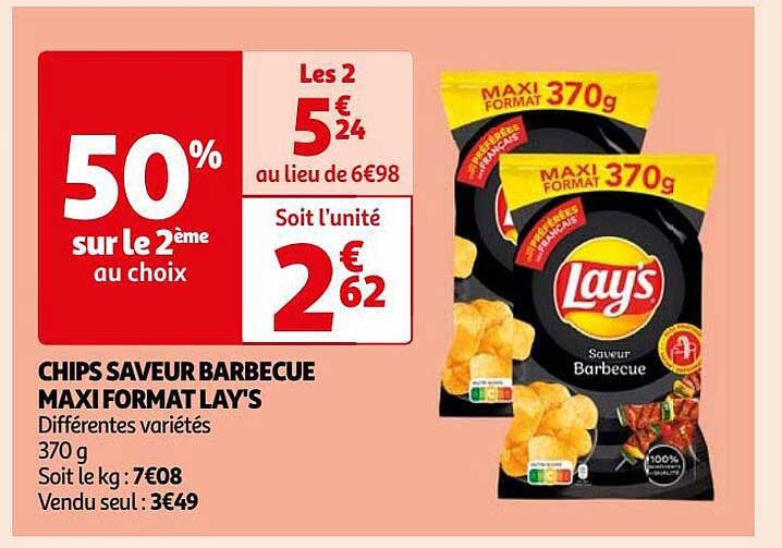 chips saveur barbecue maxi format lay's