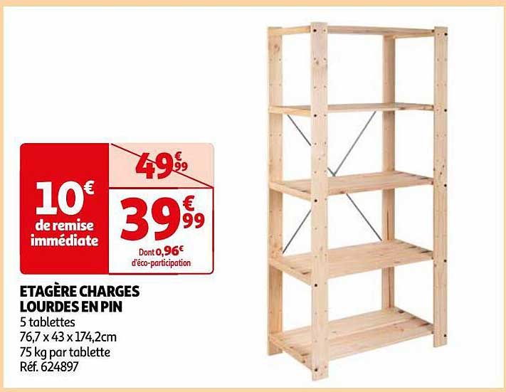étagère charges lourdes en pin