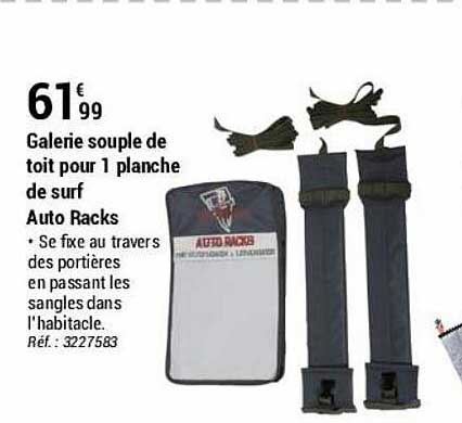 Galerie Souple De Toit Pour 1 Planche De Surf Auto Racks