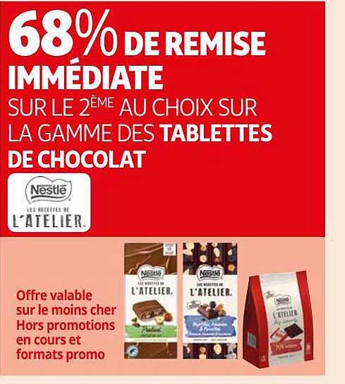 la gamme des tablettes de chocolat nestlé les recettes de l'atelier