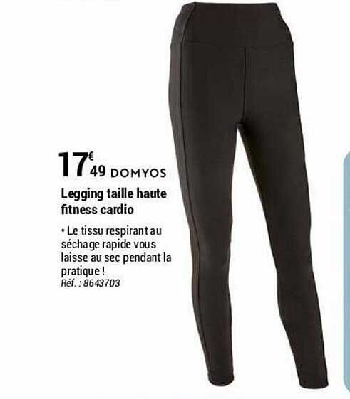 legging taille haute fitness cardio domyos