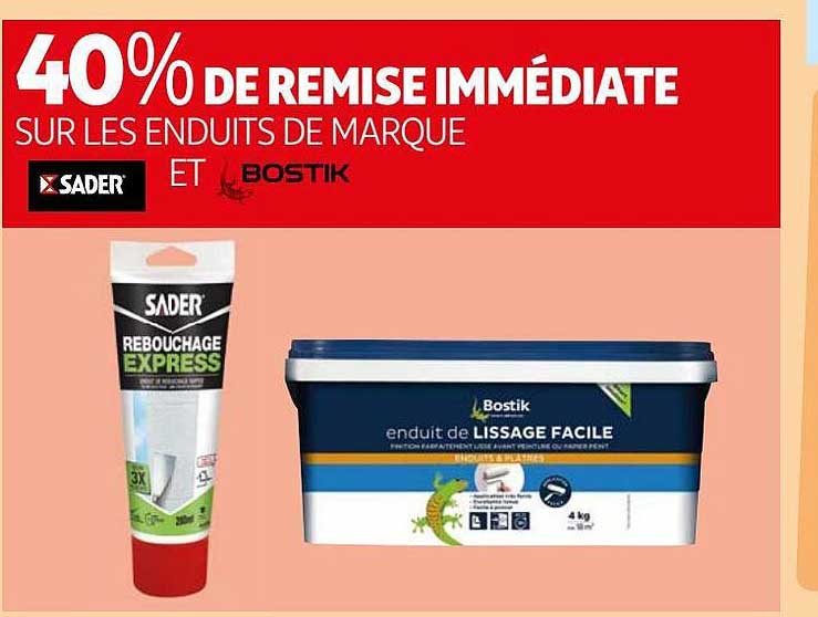 les enduits de marque sader et bostik