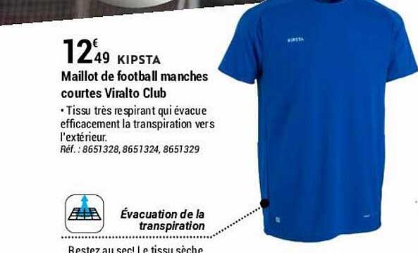 maillot de football manches courtes viralto club kipsta