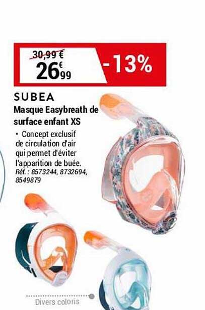 Masque Easybreath De Surface Enfant Xs Subea