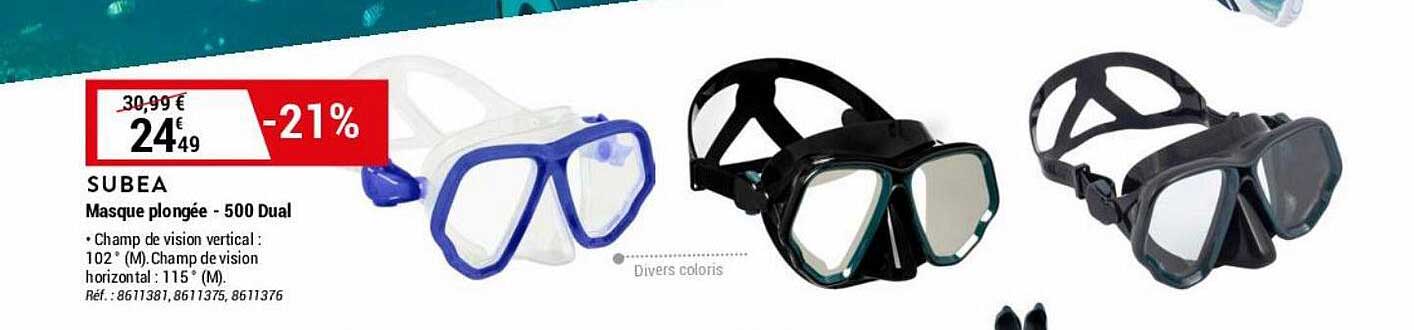 masque plongée - 500 dual subea