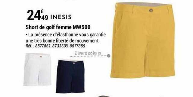 short de golf femme mw500 inesis