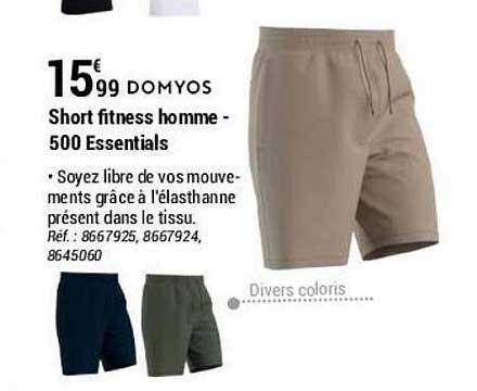 Short Fitness Homme - 500 Essentials Domyos