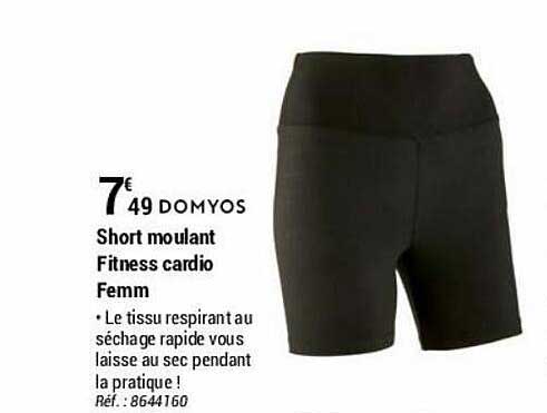 short moulant fitness cardio femme domyos