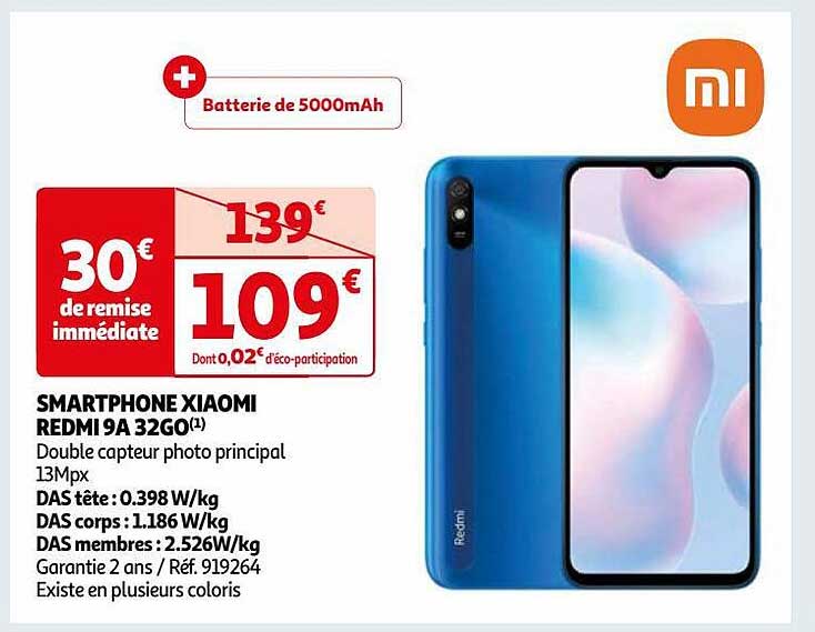 smartphone xiaomi redmi 9A 32go