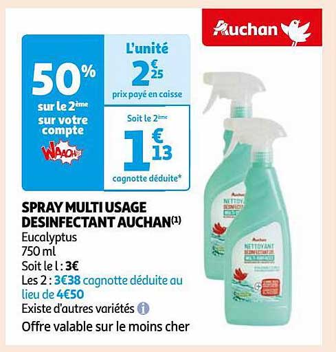 spray multi usage désinfectant auchan