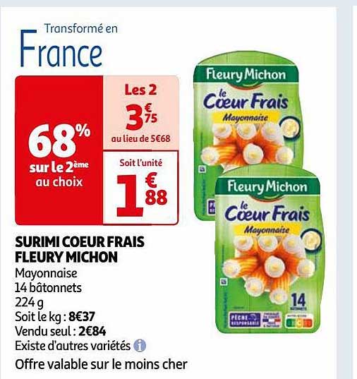surimi cœur frais fleury michon