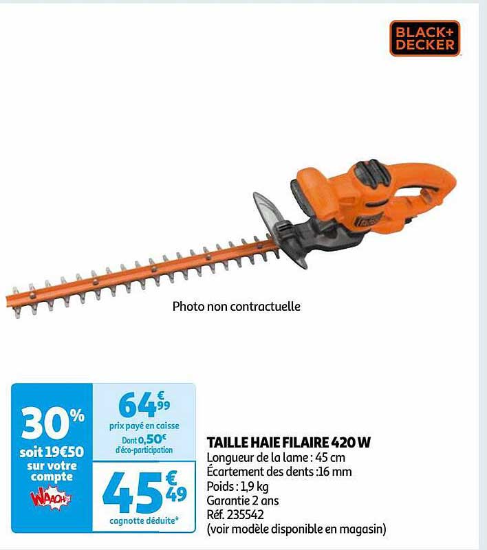 Taille Haie Filaire 420w Black + Decker