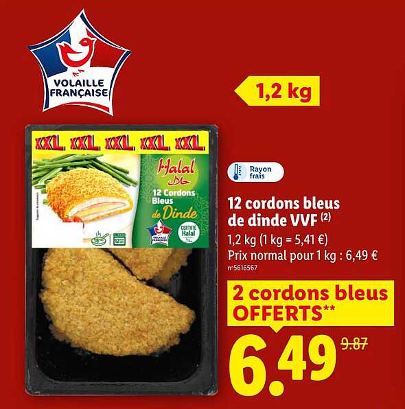 12 cordons bleus de dinde VVF